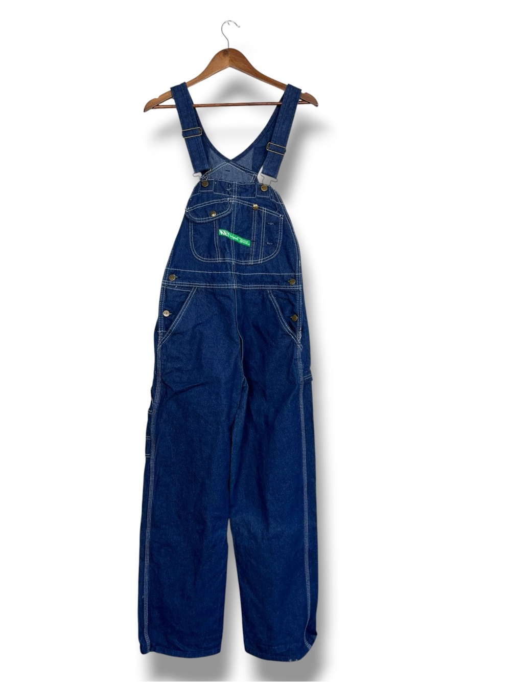 Vtg Key Imperial Bib Overalls Size 32x30 Blue Denim Workwear Farm Trucker